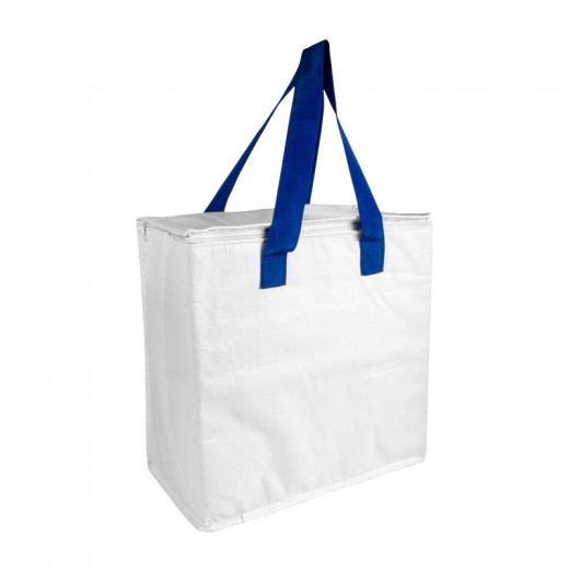 BORSA FRIGO IN PP LAMINATO 120 G/M2 , MANICI COLORATI, CHISURA ZIP