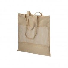 SHOPPER IN COTONE NATURALE DA 135 G/M2 CON RETE, MANICI LUNGHI