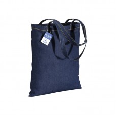 SHOPPER IN COTONE DENIM RICICLATO 180 GR/M2, MANICI LUNGHI