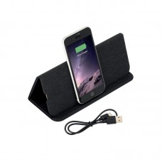 MOUSEPAD E SUPPORTO PER CELLULARE IN R-PET, CON CARICABATTERIE WIRELESS