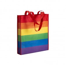 SHOPPER ARCOBALENO IN R-PET  80G/M2, MANICI LUNGHI E SOFFIETTO