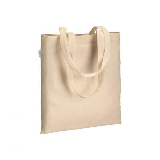 SHOPPER IN COTONE BIOLOGICO 220 G/M2, MANICI LUNGHI E SOFFIETTO