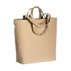 SHOPPER CON SOFFIETTO ALLA BASE IN COTONE RICICLATO 280 G/M2, CON DOPPI MANICI