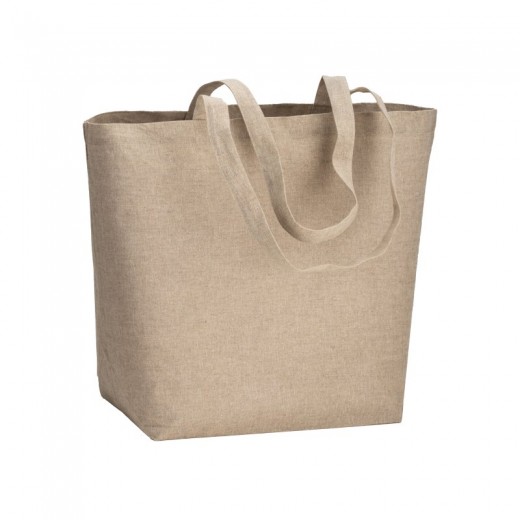 SHOPPER IN COTONE RICICLATO 120 G/M2 CON INTERNO LAMINATO IN PP