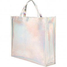 BORSA SHOPPER CON SOFFIETTO IN TNT LAMINATO IRIDESCENTE Q24275