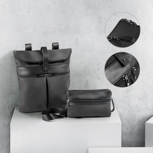 ROVER BACKPACK. Zaino in microfibra e PU 92146