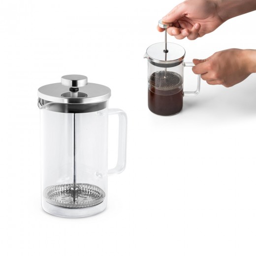 JENSON. Caffettiera in vetro borosilicato e acciaio inox 600 mL 94237