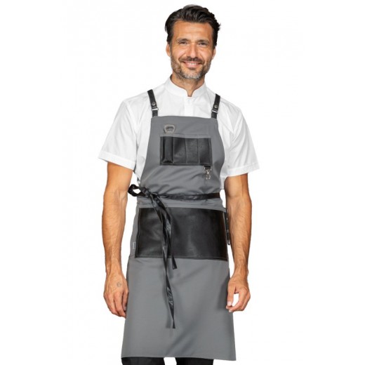 GREMBIULE BRISTOL  CON INSERTI E LACCI IN PELLE - ISACCO 088912