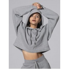 FELPA DONNA CAPPUCCIO REGULAR CROPPED SWULCROP