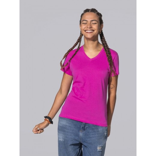 T-SHIRT DONNA MANICA CORTA COLLO A V REGULAR TSRLCMFP
