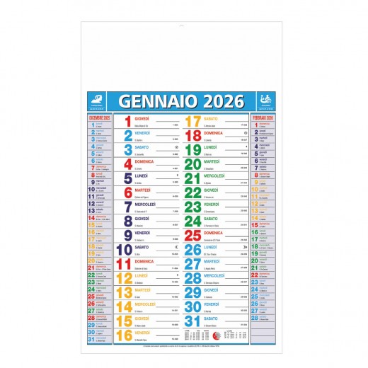 B058 CALENDARIO OLANDESE MULTICOLOR