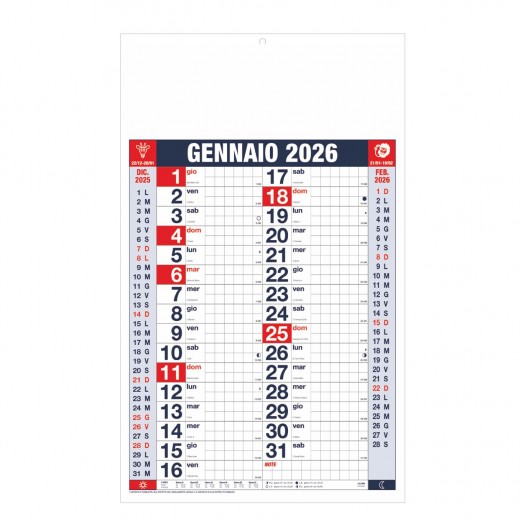 B063  - CALENDARIO OLANDESE QUADRETTATO