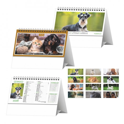 H012 CALENDARIO DA TAVOLO CANI E GATTI