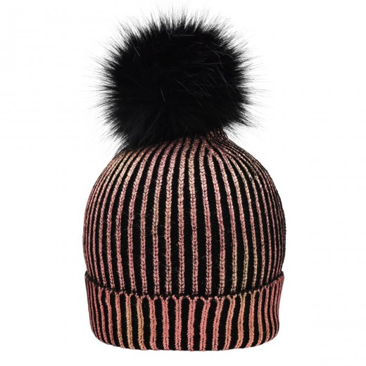 LADIES' METALLIC BEANIE 100%P