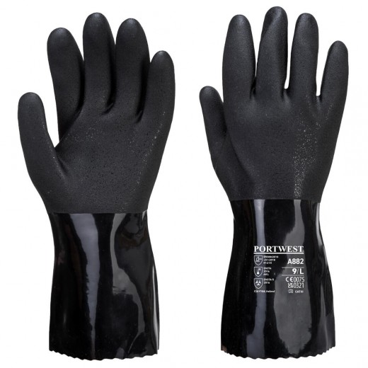 GUANTO PROTEZIONE CHIMICA ESD IN PVC TRIVALENTE A882