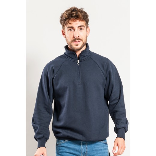 FELPA UNISEX COLLO ZIP 70/30% COT/POL 280 GR/M2 IT503