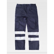 PANTALONE DA LAVORO MULTITASCHE BANDE RIFRANGENTI B1447