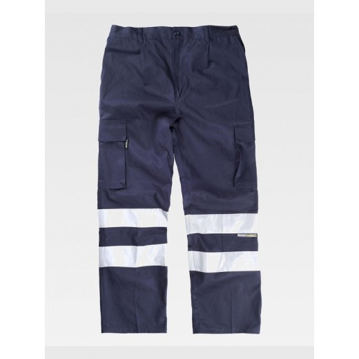 PANTALONE DA LAVORO MULTITASCHE BANDE RIFRANGENTI B1447