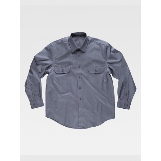 CAMICIA UOMO MANICA LUNGA DUE TASCHE SUL PETTO COTONE B8200