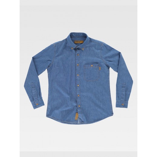 CAMICIA DONNA MANICA LUNGA COTONE DENIM B8690