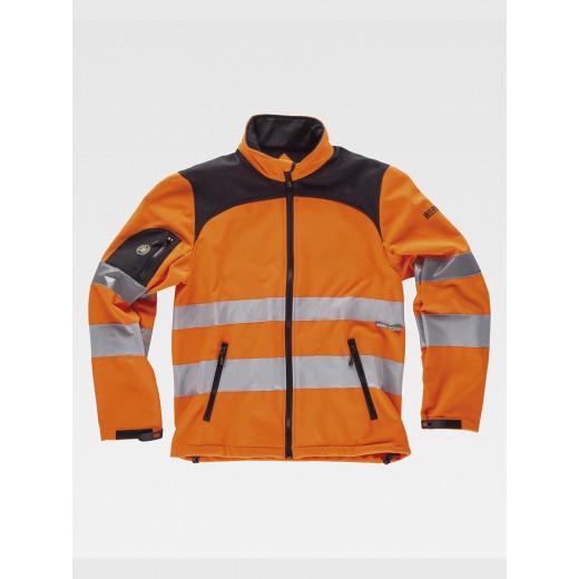 SOFTSHELL TESSUTO RIPSTOP ALTA VISIBILITA CLASSE 2 BANDE RIFRANGENTI C2930