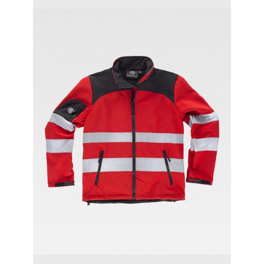 SOFTSHELL TESSUTO RIPSTOP ALTA VISIBILITA E BANDE RIFRANGENTI C2931