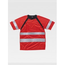 T-SHIRT MANICA CORTA ALTA VISIBILITA E BANDE RIFRANGENTI C2940
