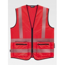 GILET ALTA VISIBILITA E BANDE RIFRANGENTI DISCONTINUE C3657