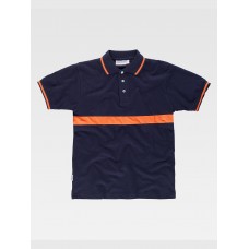 POLO MANICA CORTA CON FASCIA COLORATA A CONTRASTO C3850