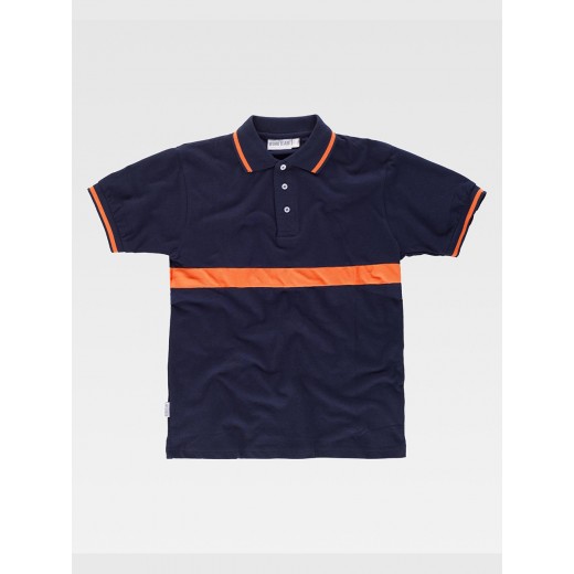 POLO MANICA CORTA CON FASCIA COLORATA A CONTRASTO C3850