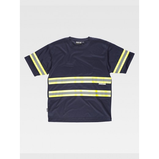 T-SHIRT MANICA CORTA BANDE RIFRANGENTI FLUORESCENTI C3936