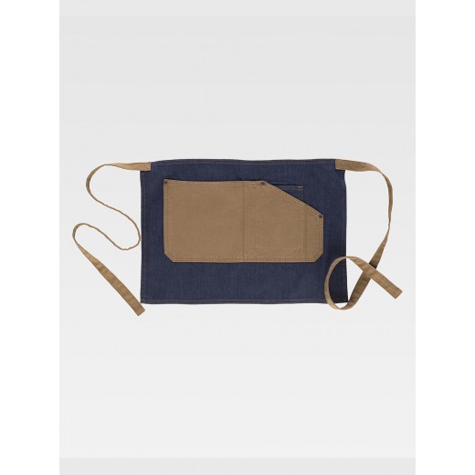 GREMBIULE SENZA PETTORINA CORTO TESSUTO DENIM E CANVAS M719