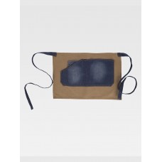 GREMBIULE SENZA PETTORINA CORTO TESSUTO CANVAS E DENIM M721