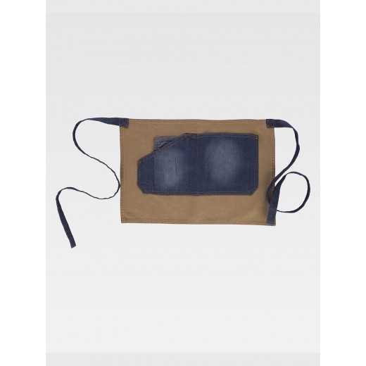 GREMBIULE SENZA PETTORINA CORTO TESSUTO CANVAS E DENIM M721