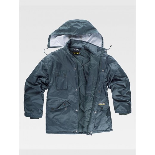 PARKA IMBOTTITO CON CAPPUCCIO TESSUTO OXFORD S1000