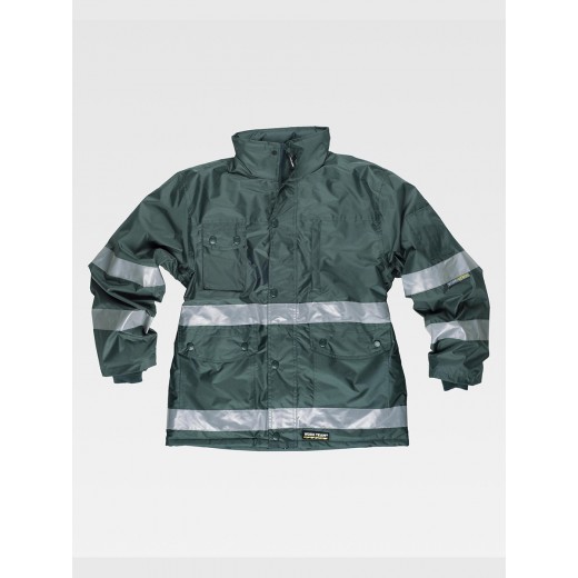 PARKA IMBOTTITO BANDE RIFRANGENTI TESSUTO OXFORD S1008