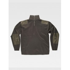 PULLOVER UNISEX MEZZA ZIP RINFORZI IN TWILL S5501
