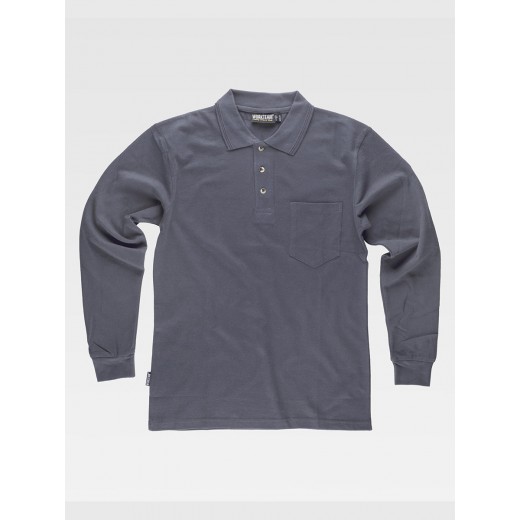 POLO MANICA LUNGA CON TASCHINO S6508