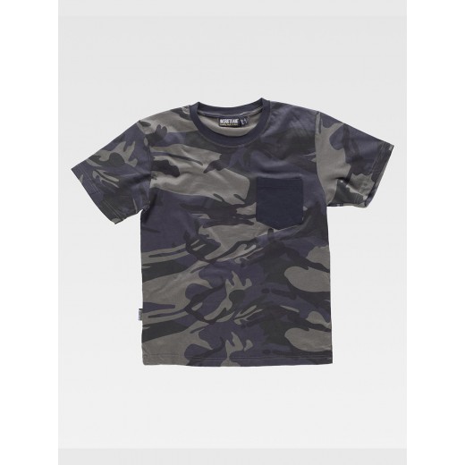T-SHIRT MANICA CORTA CON TASCHINO CAMOUFLAGE S8520