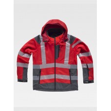 SOFTSHELL CON CAPPUCCIO BANDE RIFRANGENTI DISCONTINUE S9212