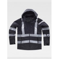SOFTSHELL CON CAPPUCCIO BANDE RIFRANGENTI DISCONTINUE S9213